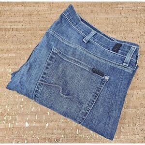 7 For all Mankind Jeans Mens 40x28 Blue Medium‎ Wash Denim Slimmy Slim Fit